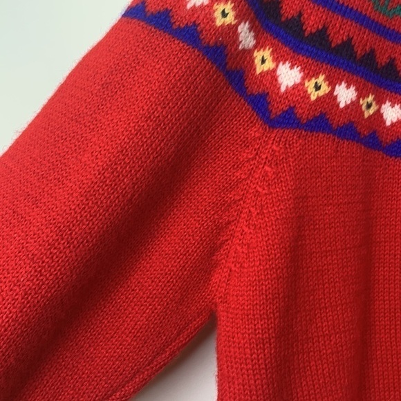 Charter Club Jane Justin Vintage 100% Wool Scottie Dog Knit Button Cardigan M - Picture 13 of 17